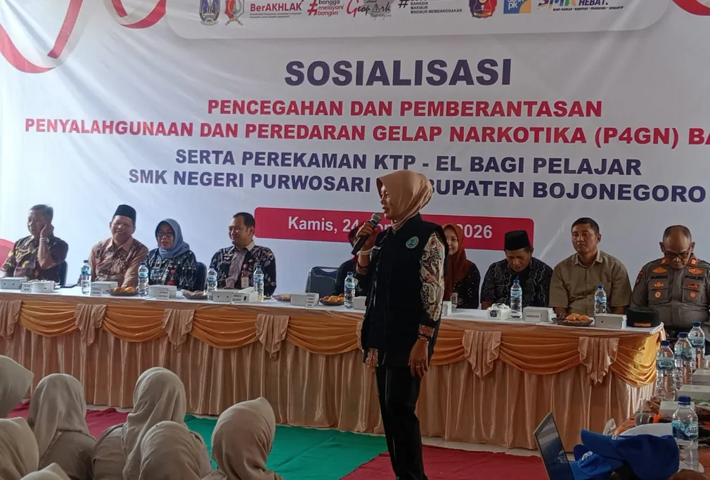 Sosialisasi P4GN dan Perekaman KTP-el Digelar di SMK Negeri Purwosari Kabupaten Bojonegoro
